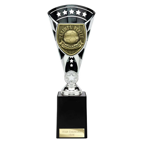 Cobra Star Football Trophy | Parents Player | 255mm | Black & Silver