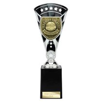 Cobra Star Football Trophy | Managers Player | 255mm | Black & Silver
