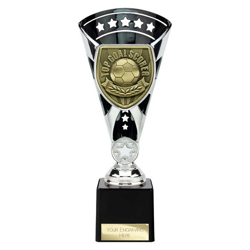 Cobra Star Football Trophy | Top Scorer | 230mm | Black & Silver