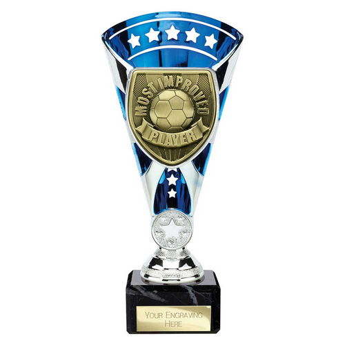 Cobra Star Football Trophy | Most Improved Player | 210mm | Blue