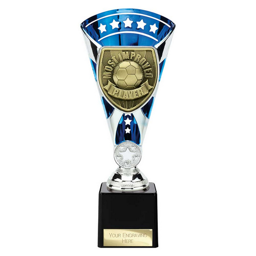 Cobra Star Football Trophy | Most Improved Player | 230mm | Blue