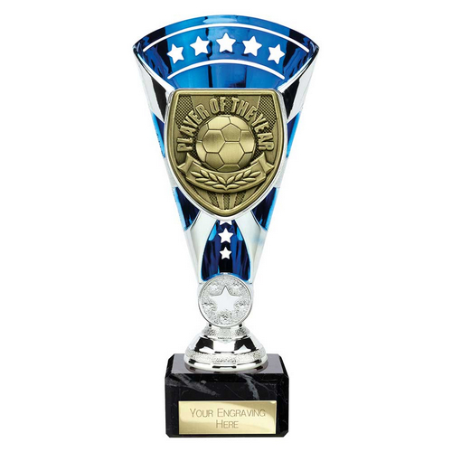 Cobra Star Football Trophy | Player of the Year | 210mm | Blue