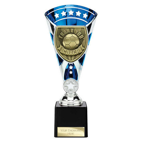 Cobra Star Football Trophy | Thank you Coach | 230mm | Blue