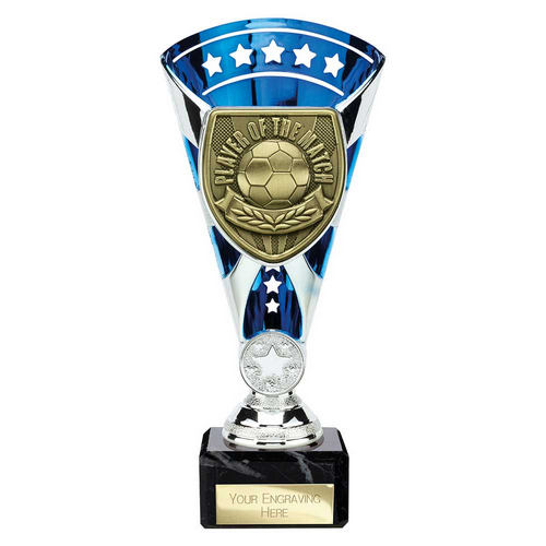 Cobra Star Football Trophy | Player of the Match | 210mm | Blue