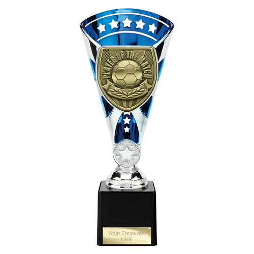 Cobra Star Football Trophy | Player of the Match | 230mm | Blue