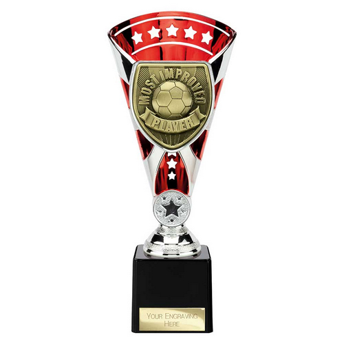 Cobra Star Football Trophy | Most Improved Player | 230mm | Red