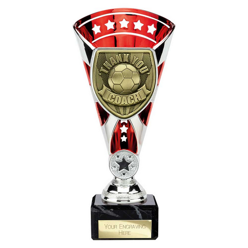 Cobra Star Football Trophy | Thank you Coach | 210mm | Red