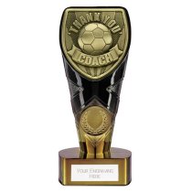Fusion Cobra Football Trophy | Thank you Coach | 150mm | Black & Gold