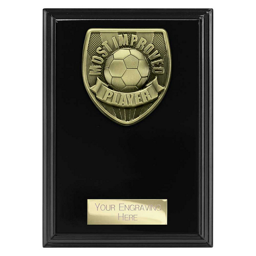 Cobra Plaque Football Trophy | Most Improved | 150mm | Black