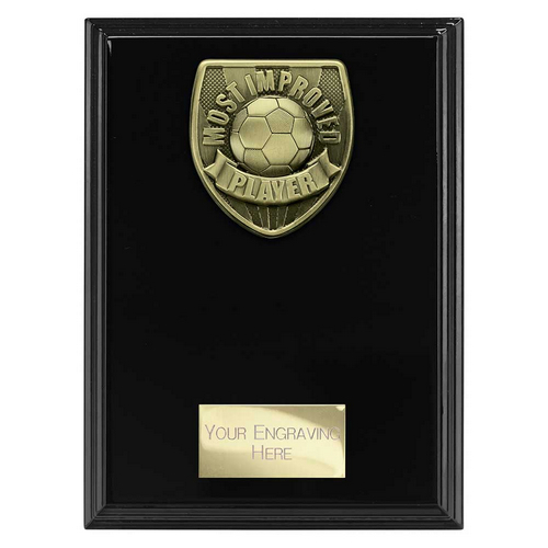 Cobra Plaque Football Trophy | Most Improved | 175mm | Black