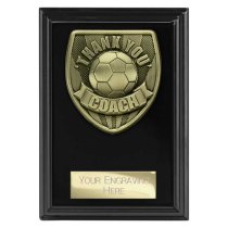 Cobra Plaque Football Trophy | Thank you Coach | 125mm | Black