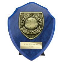 Cobra Shield Football Trophy | Managers Player | 125mm | Blue