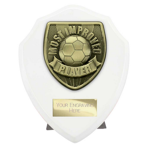 Cobra Shield Football Trophy | Most Improved | 125mm | White