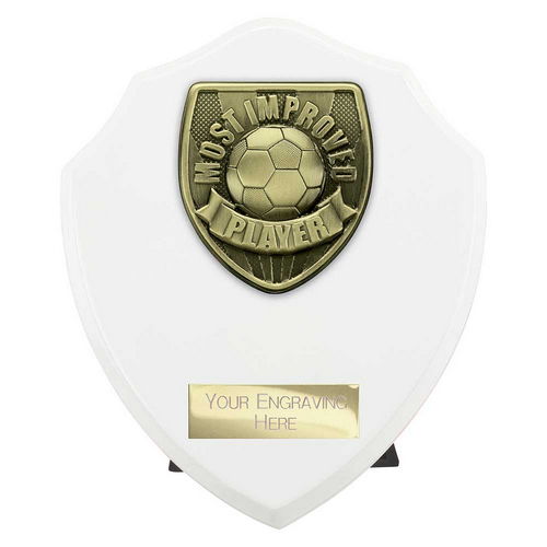 Cobra Shield Football Trophy | Most Improved | 150mm | White
