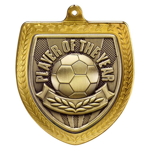 Cobra Shield Football Medal | Player of the Year | 75mm | Gold