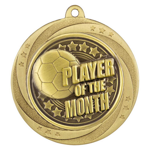 Superstar Football Medal | Player of the Month | 60mm | Gold