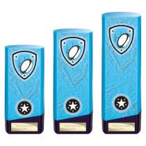 Prime Heavyweight Rugby Trophy | Blue | 220mm