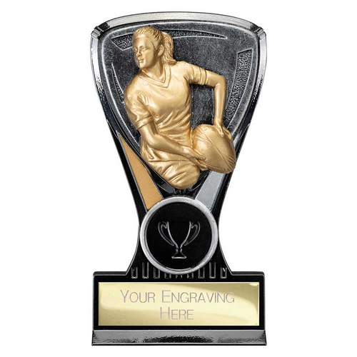 Wolverine Female Rugby Trophy Plaque | 130mm