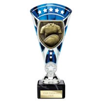 Cobra Star Rugby Shirt & Ball Trophy | Blue & Silver | 210mm