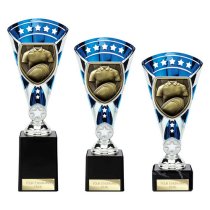 Cobra Star Rugby Shirt & Ball Trophy | Blue & Silver | 255mm
