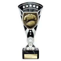 Cobra Star Rugby Shirt & Ball Trophy | Black & Silver | 210mm