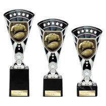 Cobra Star Rugby Shirt & Ball Trophy | Black & Silver | 255mm