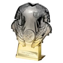 Invincible Rugby Shirt Trophy Plaque | Black & Gold | 120mm