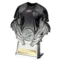 Invincible Rugby Shirt Trophy Plaque | Black & Silver | 120mm