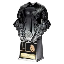 Invincible Rugby Shirt Trophy | Black & Silver | 220mm
