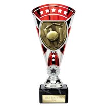 Cobra Star Cricket Trophy | Red & Silver | 210mm