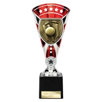 Cobra Star Cricket Trophy | Red & Silver | 230mm