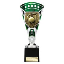 Cobra Star Cricket Trophy | Green & Silver | 230mm