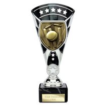 Cobra Star Cricket Trophy | Black & Silver | 210mm