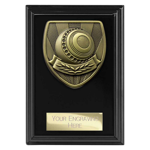 Cobra Plaque Lawn Bowls Trophy | Black | 125mm