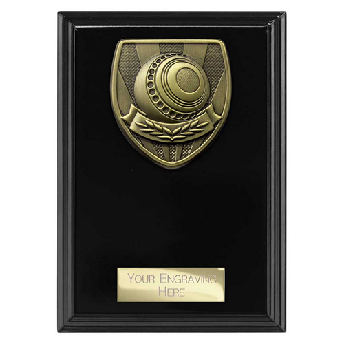 Cobra Plaque Lawn Bowls Trophy | Black | 150mm