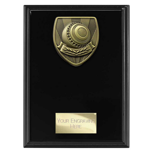 Cobra Plaque Lawn Bowls Trophy | Black | 175mm