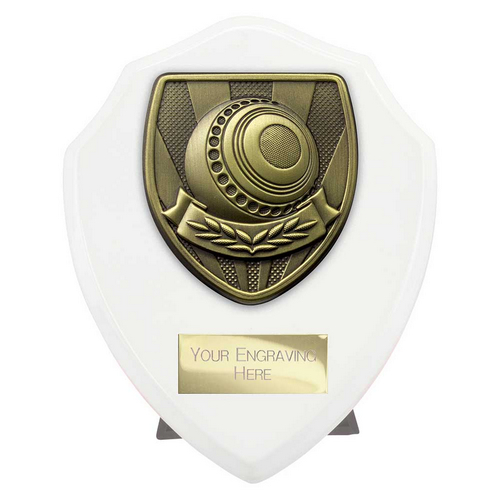 Cobra Shield Lawn Bowls Trophy | White | 125mm