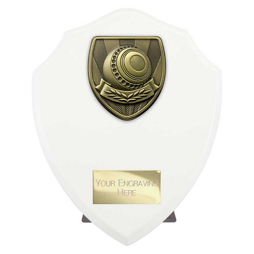 Cobra Shield Lawn Bowls Trophy | White | 175mm
