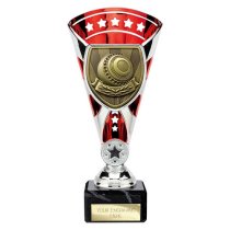 Cobra Star Lawn Bowls Trophy | Red & Silver | 210mm