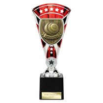 Cobra Star Lawn Bowls Trophy | Red & Silver | 230mm
