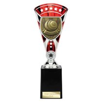 Cobra Star Lawn Bowls Trophy | Red & Silver | 255mm