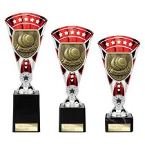Cobra Star Lawn Bowls Trophy | Red & Silver | 255mm