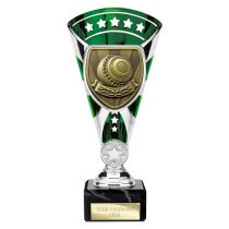 Cobra Star Lawn Bowls Trophy | Green & Silver | 210mm