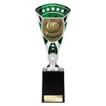 Cobra Star Lawn Bowls Trophy | Green & Silver | 255mm