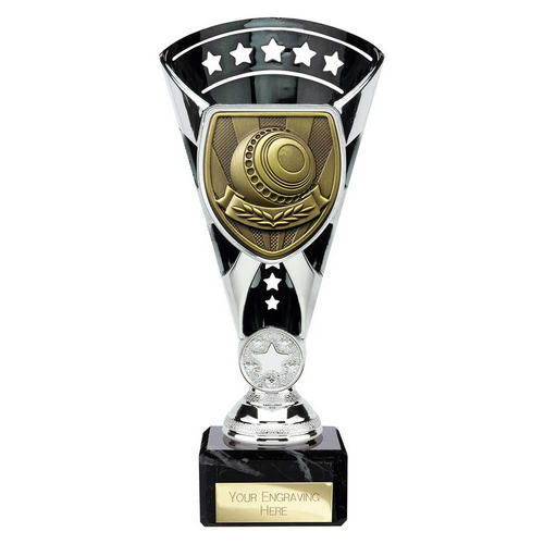 Cobra Star Lawn Bowls Trophy | Black & Silver | 210mm