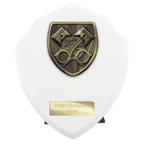 Cobra Shield Motorsport Piston Trophy | White | 150mm