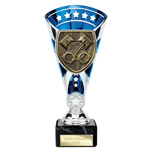 Cobra Star Motorsport Piston Trophy | Blue & Silver | 210mm