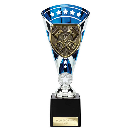 Cobra Star Motorsport Piston Trophy | Blue & Silver | 230mm