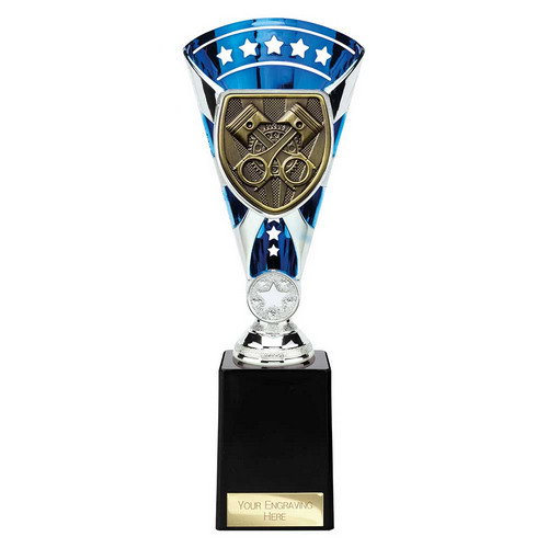 Cobra Star Motorsport Piston Trophy | Blue & Silver | 255mm