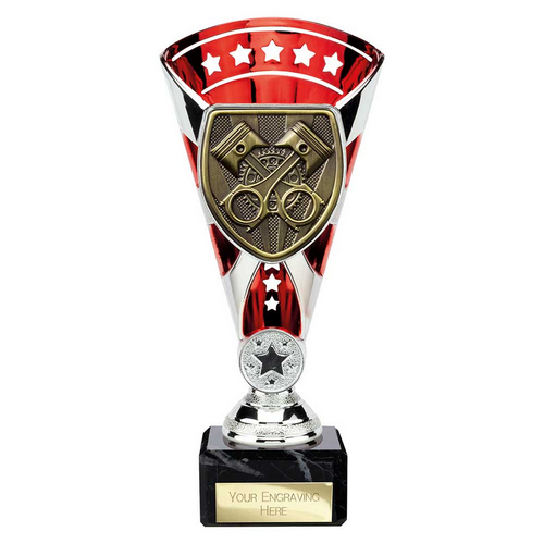 Cobra Star Motorsport Piston Trophy | Red & Silver | 210mm